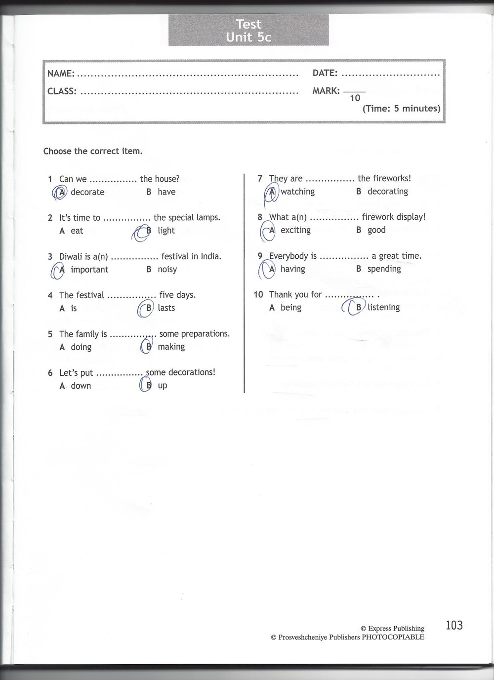 Тест буклет 6 класс английский язык ответы