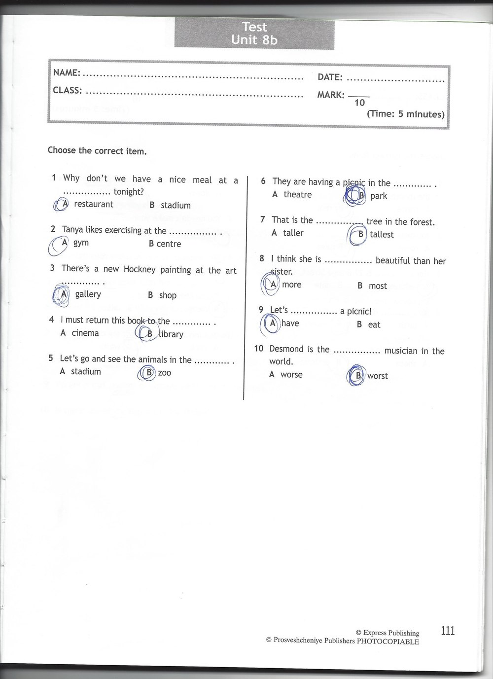 Тест буклет 6 класс английский язык ответы. Test Unit 7b 6 класс ответы. Test Unit 6c 5 класс. Test Unit 6 6 класс. Test Unit 8b 5 класс ответы.