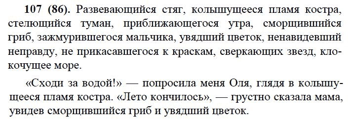 В низко стелющемся тумане при колышущемся пламени. Русский язык 7 класс ладыженская 107. Упражнение 107 по русскому языку 7 класс. Русский язык 7 класс Баранов упражнение 107. Гдз упражнение 107.