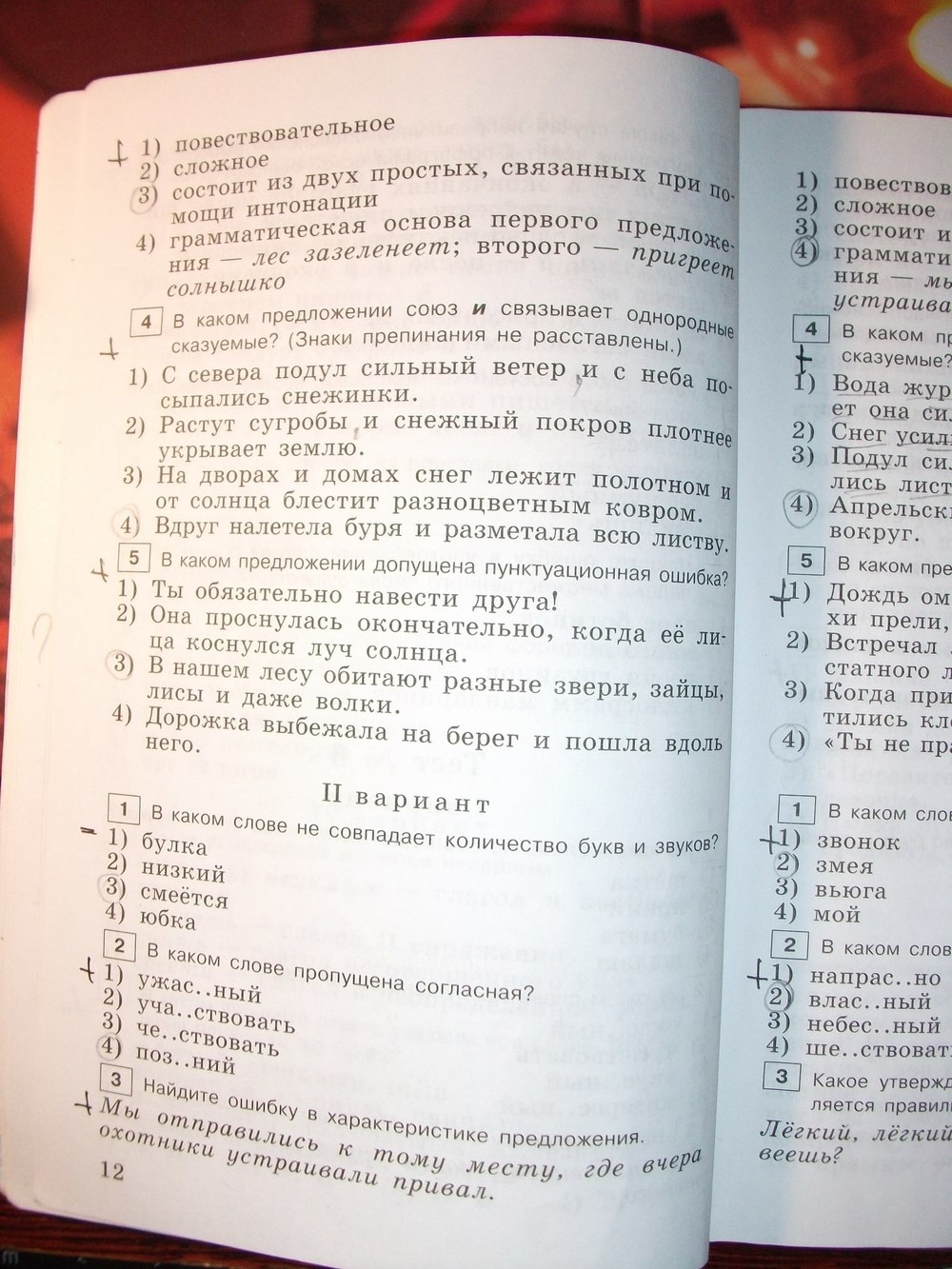 Рабочая тетрадь по русскому языку 6 класс. Тестовые задания, задание номер  стр. 12