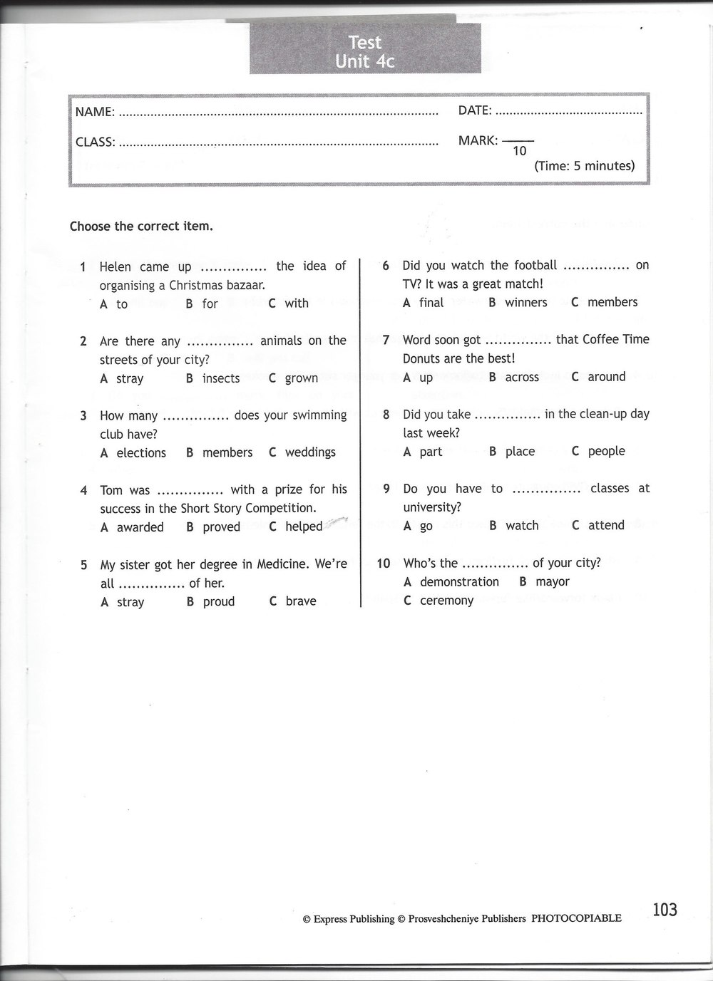 Тест бук 7 класс ответы. Test booklet 7 класс Spotlight Test 7. Test Unit 8b 5 класс ответы. Test Unit 8a 6 класс. Photocopiable Tests ответы по английскому.