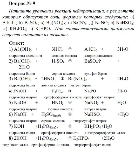 Впишите в схемы химических реакций недостающие формулы веществ 8 класс рудзитис